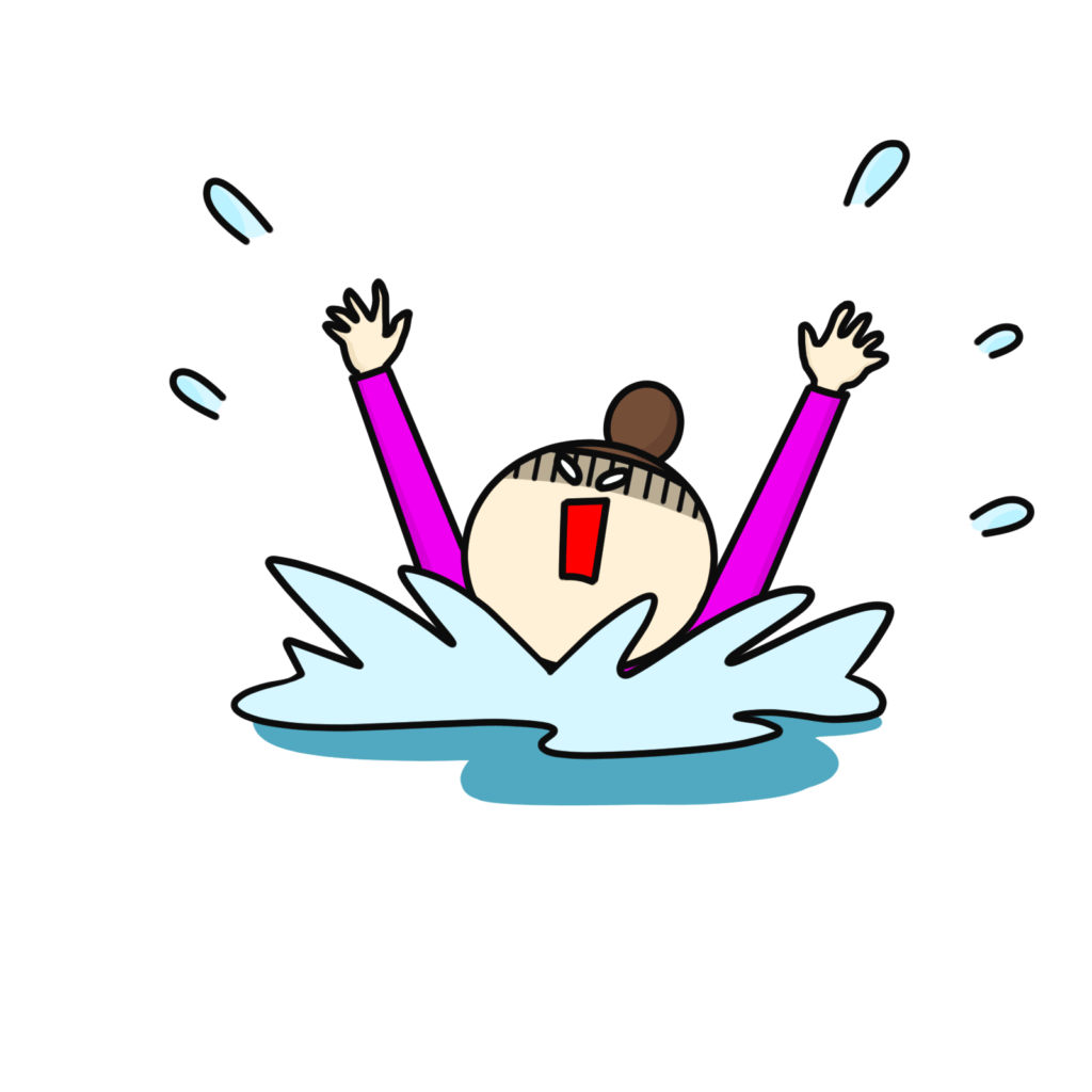 溺れる(イラスト)